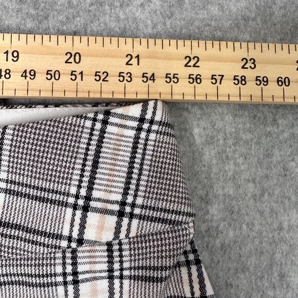 Ava & Viv Pants Black Cream Womens 20 Comfort Waist Highrise Plaid Tapered Crop - Picture 9 of 11